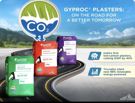 Low carbon plasters with 40% reduction in GWP